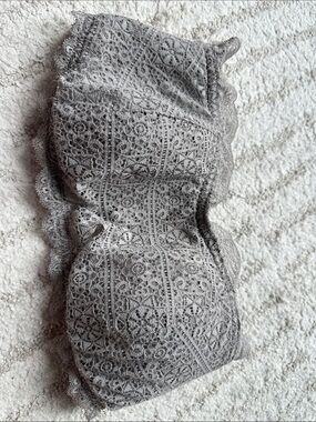 Lace Auden Bandeau Bra in Light Gray Never worn but not tags